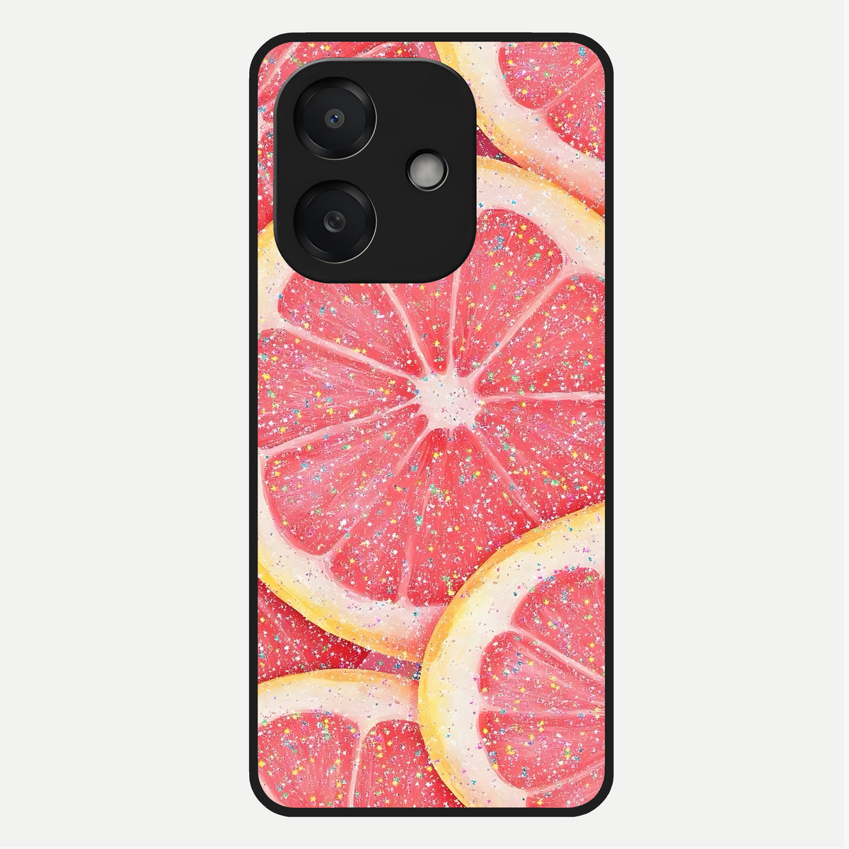  Glitter Grapefruit Glass Case For Oppo A3x 5G back cover – full design glossy printed glass finish