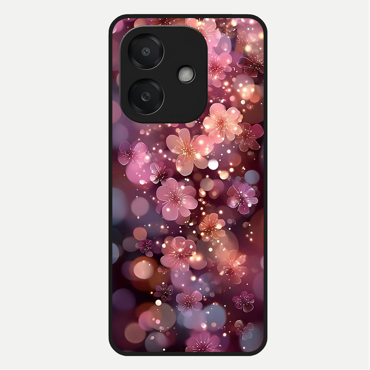  Glowing Petal Bliss Glass Case For Oppo A3x 5G back cover – full design glossy printed glass finish