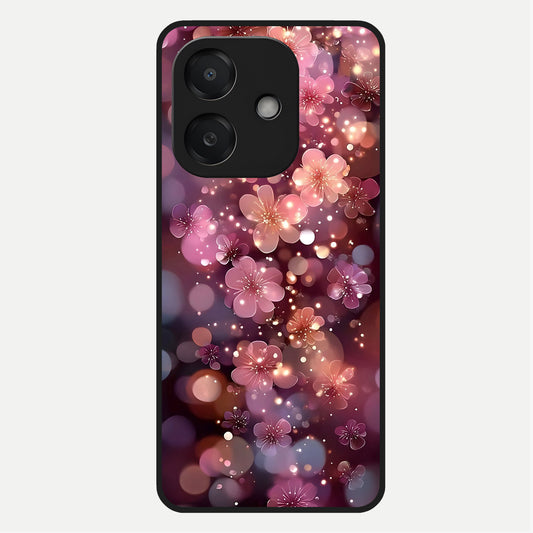  Glowing Petal Bliss Glass Case For Oppo A3x 5G back cover – full design glossy printed glass finish