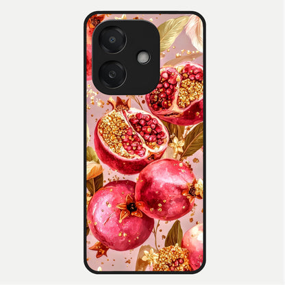  Golden Bloom Glow Glass Case For Oppo A3x 5G back cover – full design glossy printed glass finish