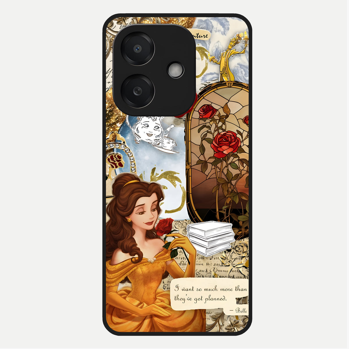  Golden Dream Belle Glass Case For Oppo A3x 5G back cover – full design glossy printed glass finish