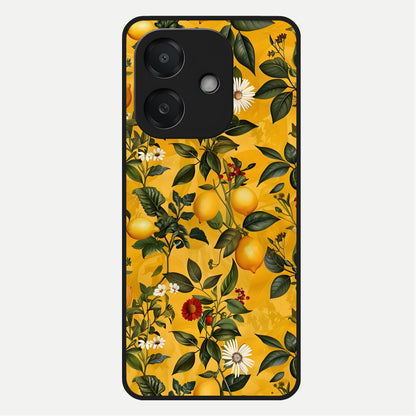  Golden Lemon Field Glass Case For Oppo A3x 5G back cover – full design glossy printed glass finish