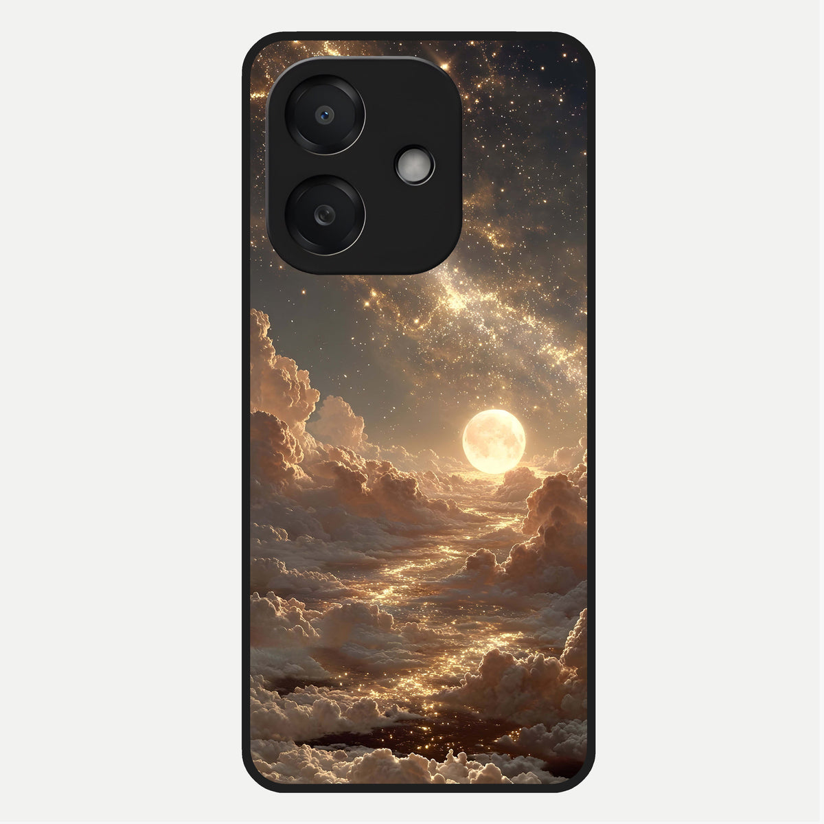  Golden Sky Dream Glass Case For Oppo A3x 5G back cover – full design glossy printed glass finish