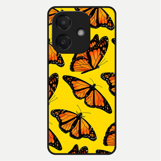  Golden Wing Flight Glass Case For Oppo A3x 5G back cover – full design glossy printed glass finish