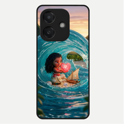  Heart of Ocean Glass Case For Oppo A3x 5G back cover – full design glossy printed glass finish