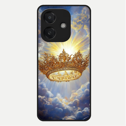  Heavenly Crown Light Glass Case For Oppo A3x 5G back cover – full design glossy printed glass finish