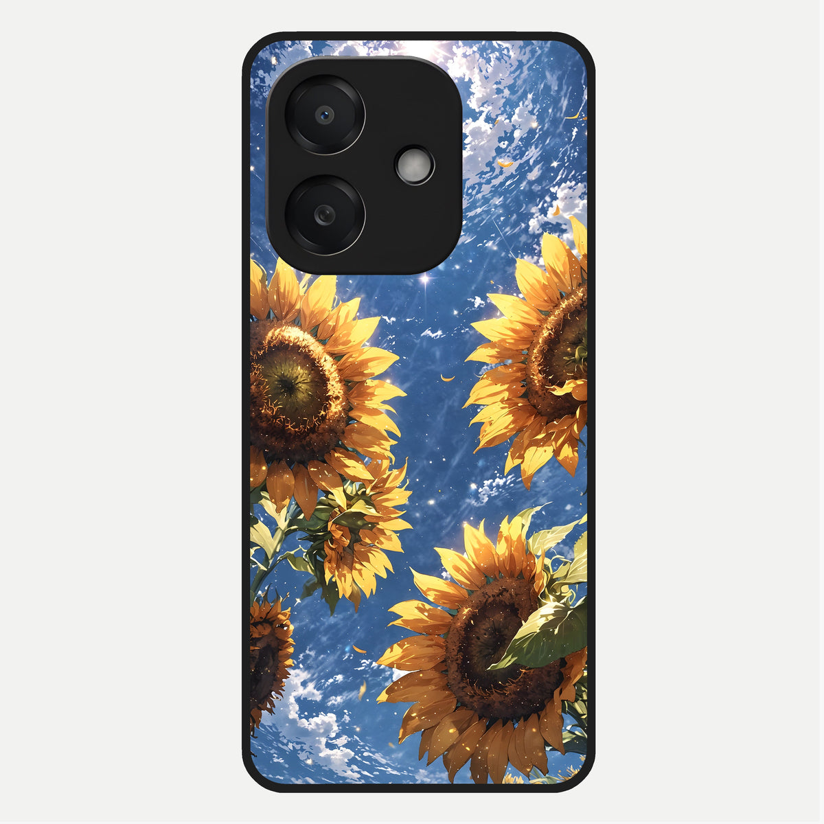  Heavenly Sunflower Rise Glass Case For Oppo A3x 5G back cover – full design glossy printed glass finish