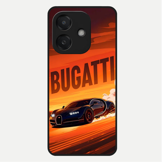  Inferno Bugatti Storm Glass Case For Oppo A3x 5G back cover – full design glossy printed glass finish