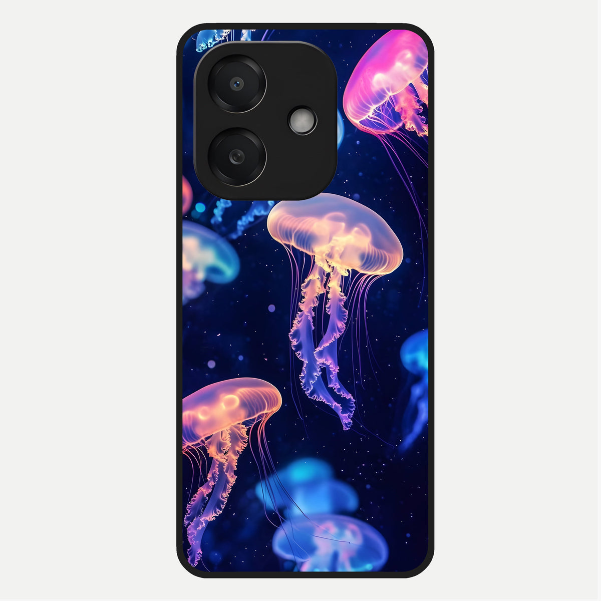  Jellyfish Pattern Glass Case For Oppo A3x 5G back cover – full design glossy printed glass finish