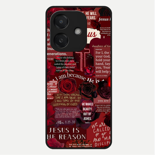  Jesus Love Heals Glass Case For Oppo A3x 5G back cover – full design glossy printed glass finish