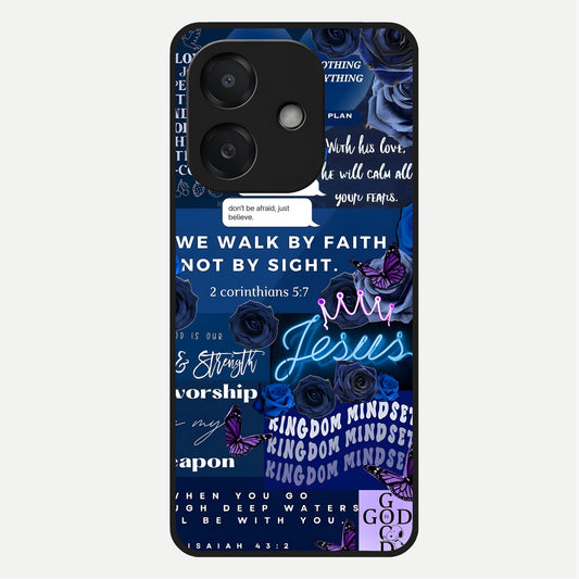  Kingdom Faith Glow Glass Case For Oppo A3x 5G back cover – full design glossy printed glass finish