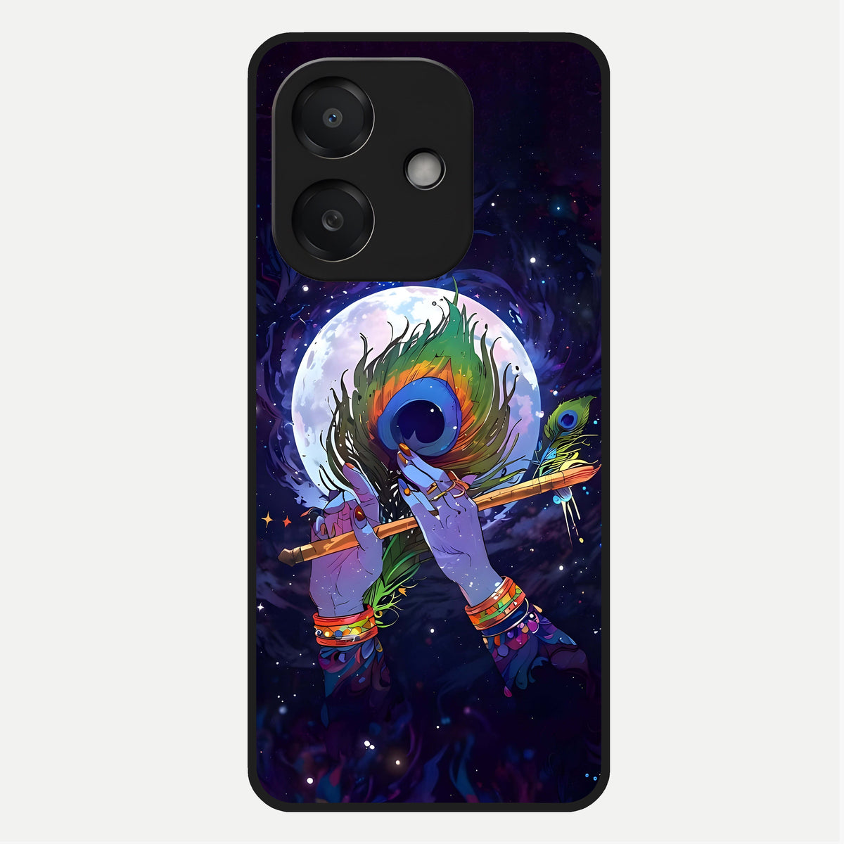 Krishna Hands Art Glass Case For Oppo A3x 5G back cover – full design glossy printed glass finish