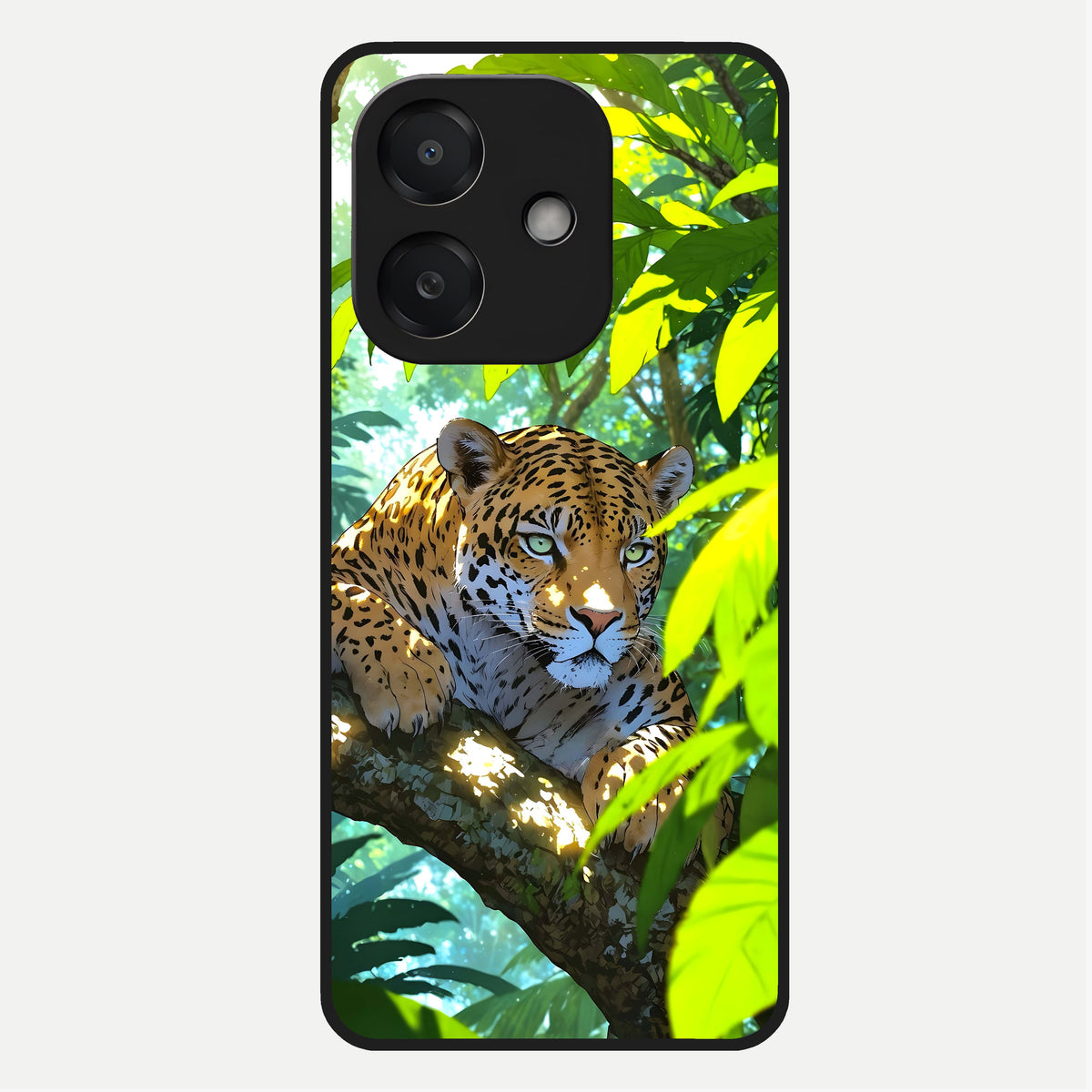  Leopard in Jungle Glass Case For Oppo A3x 5G back cover – full design glossy printed glass finish