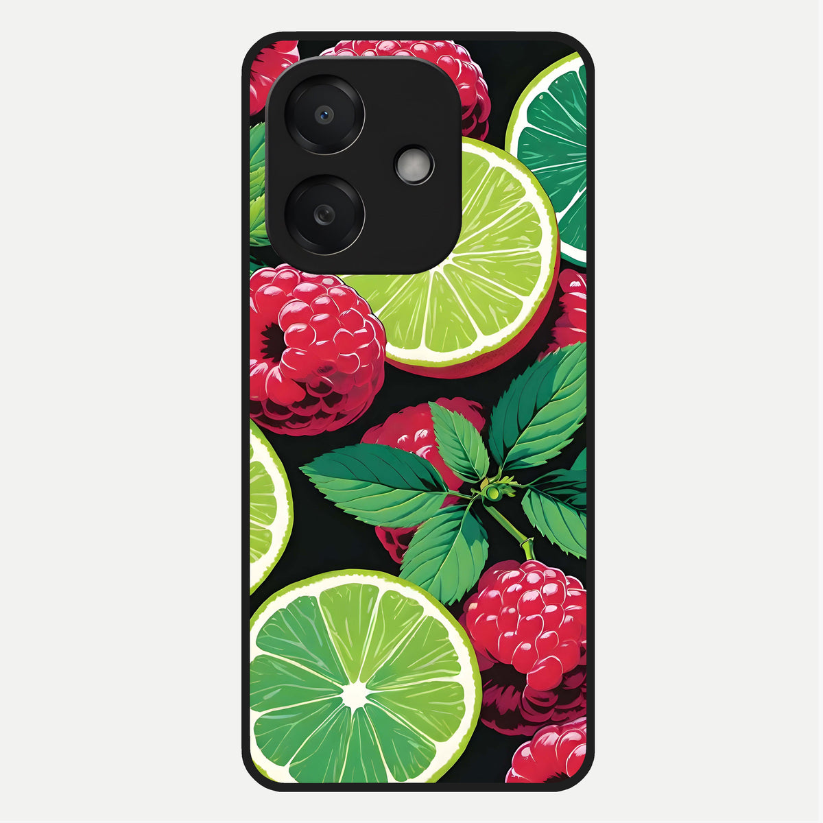  Lime and Raspberry Pattern Glass Case For Oppo A3x 5G back cover – full design glossy printed glass finish