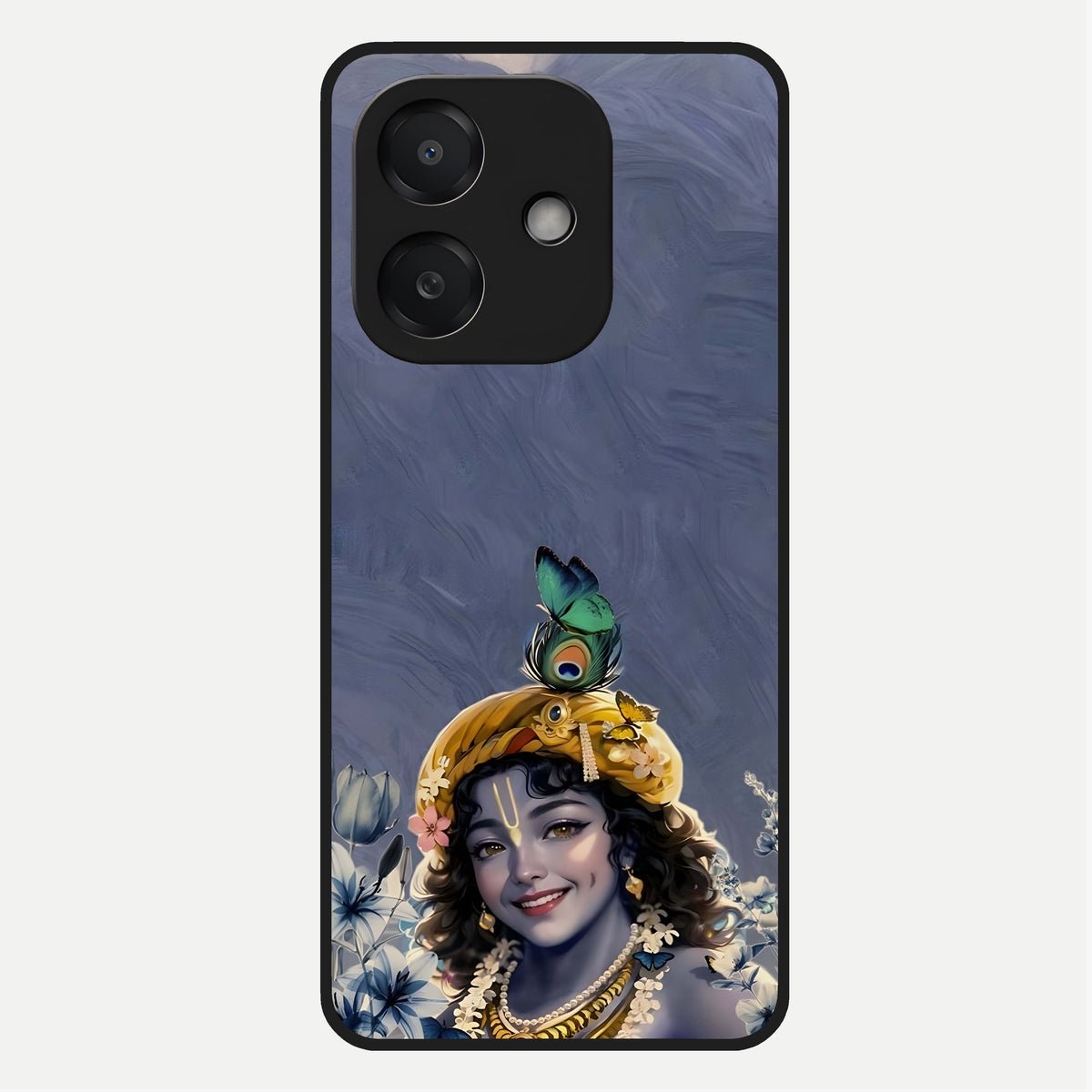  Lord Krishna Glass Case For Oppo A3x 5G back cover – full design glossy printed glass finish