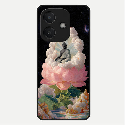  Lotus Divine Peace Glass Case For Oppo A3x 5G back cover – full design glossy printed glass finish