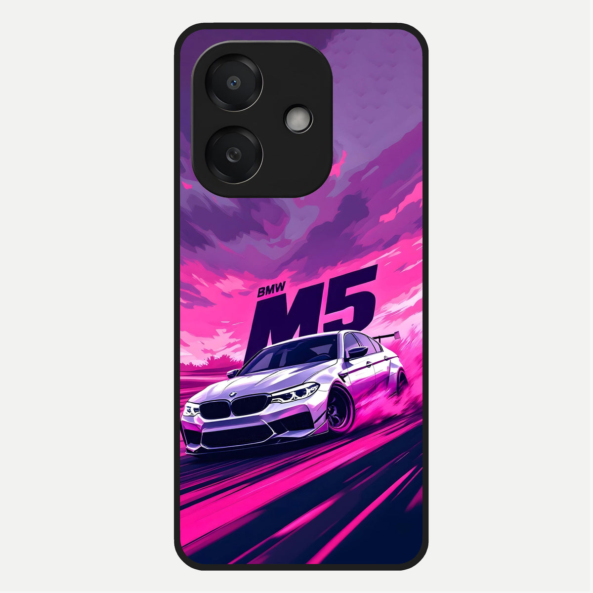  MS Neon Car Glass Case For Oppo A3x 5G back cover – full design glossy printed glass finish