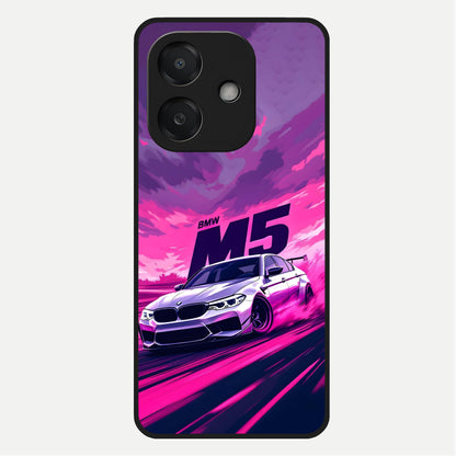  MS Neon Car Glass Case For Oppo A3x 5G back cover – full design glossy printed glass finish