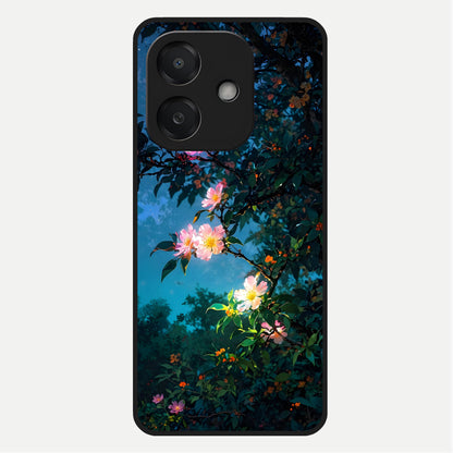  Midnight Bloom Glow Glass Case For Oppo A3x 5G back cover – full design glossy printed glass finish