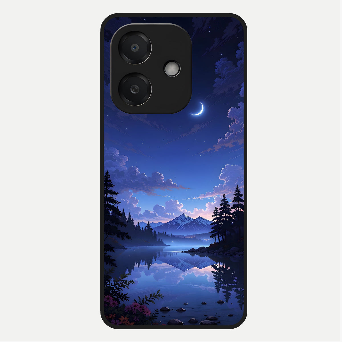  Midnight Lake Peace Glass Case For Oppo A3x 5G back cover – full design glossy printed glass finish