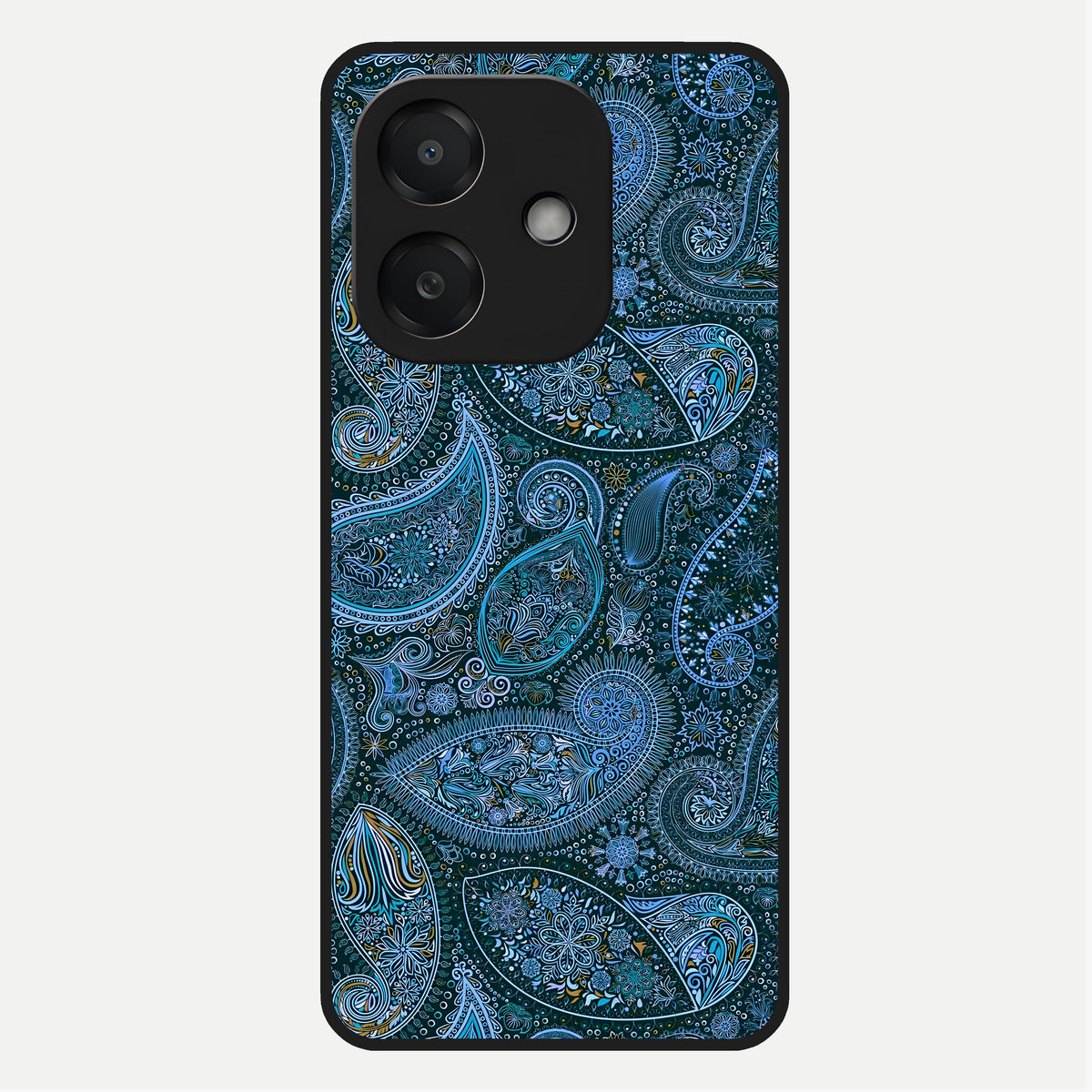  Midnight Paisley Glow Glass Case For Oppo A3x 5G back cover – full design glossy printed glass finish