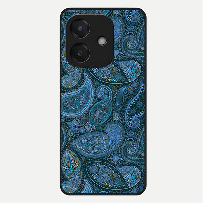  Midnight Paisley Glow Glass Case For Oppo A3x 5G back cover – full design glossy printed glass finish
