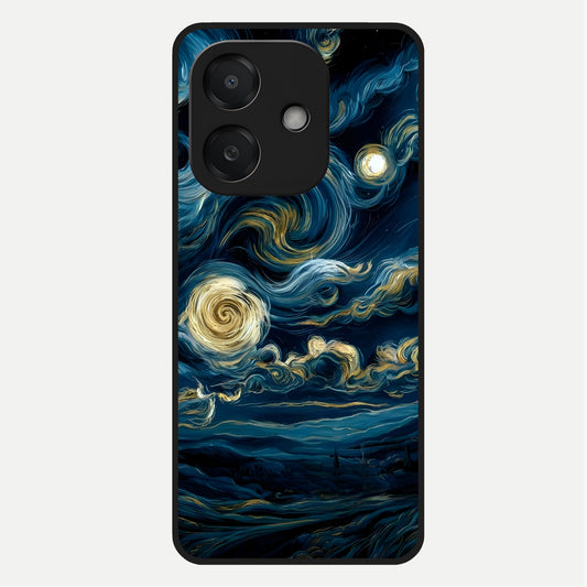  Midnight Sky Whirl Glass Case For Oppo A3x 5G back cover – full design glossy printed glass finish