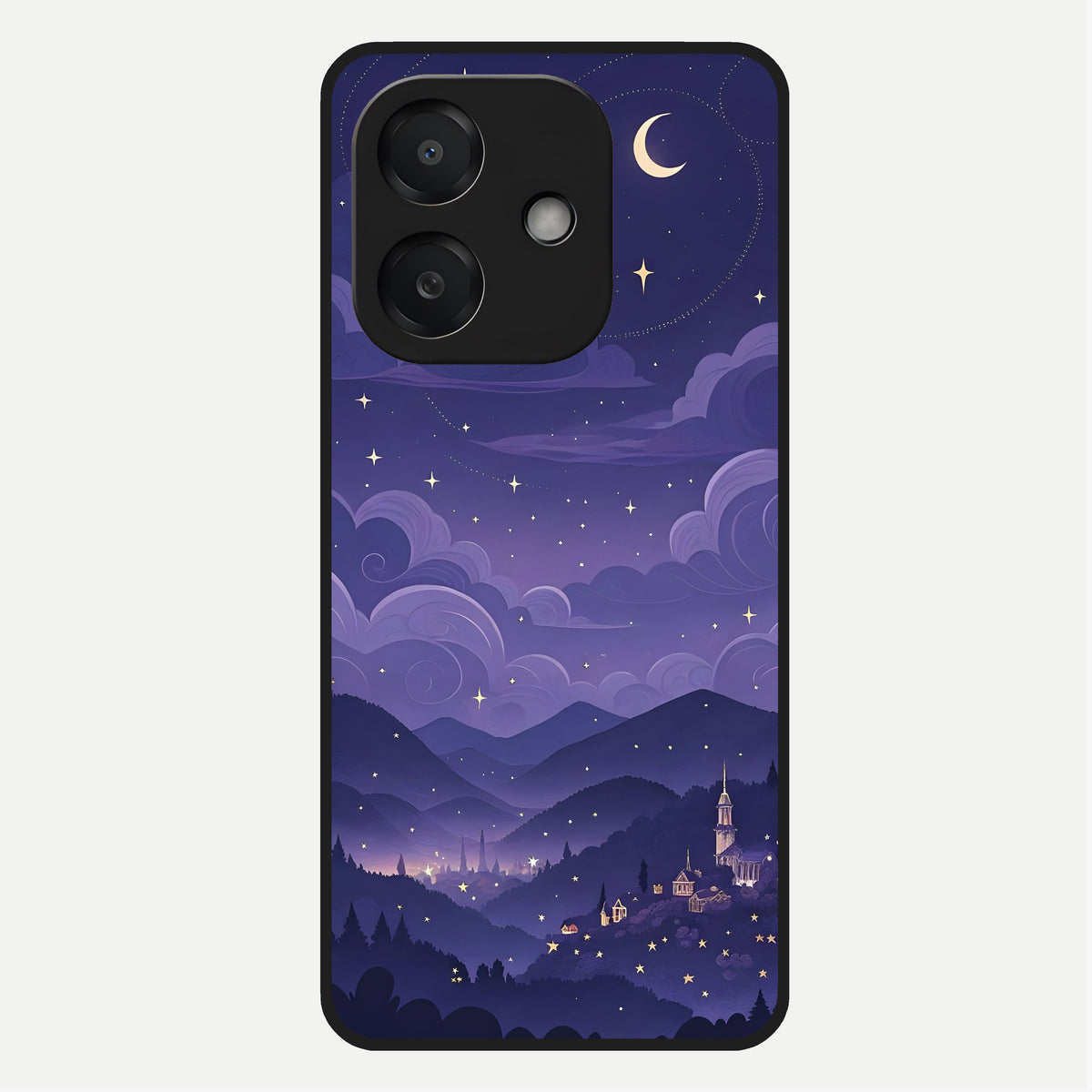  Minimal Night View Glass Case For Oppo A3x 5G back cover – full design glossy printed glass finish