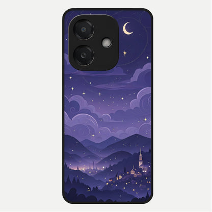  Minimal Night View Glass Case For Oppo A3x 5G back cover – full design glossy printed glass finish