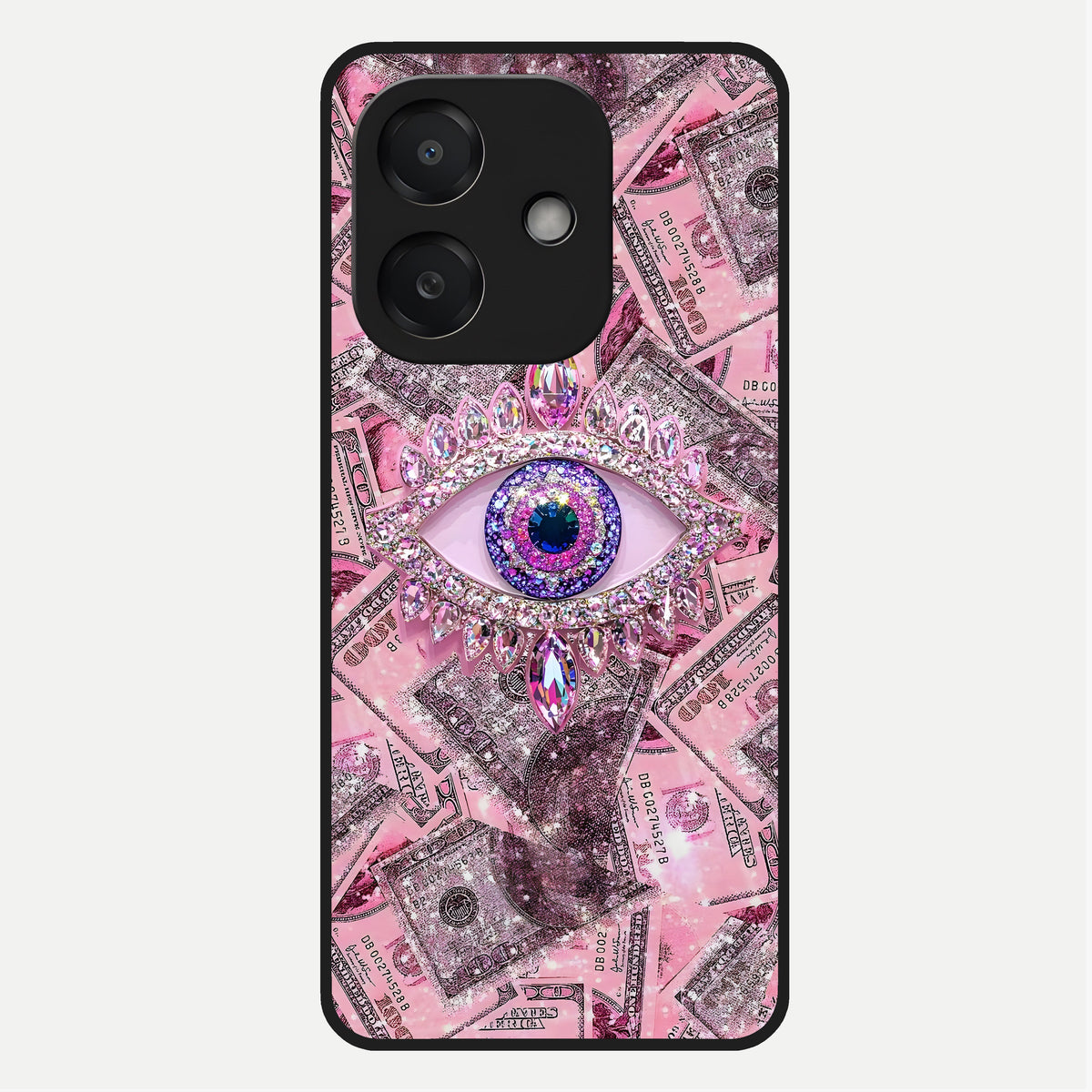  Money Eye Luxe Glass Case For Oppo A3x 5G back cover – full design glossy printed glass finish