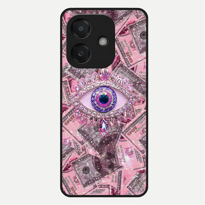 Money Eye Luxe Glass Case For Oppo A3x 5G back cover – full design glossy printed glass finish