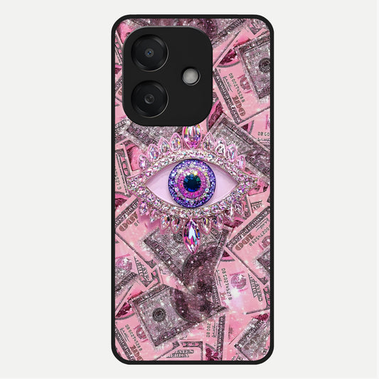  Money Eye Luxe Glass Case For Oppo A3x 5G back cover – full design glossy printed glass finish