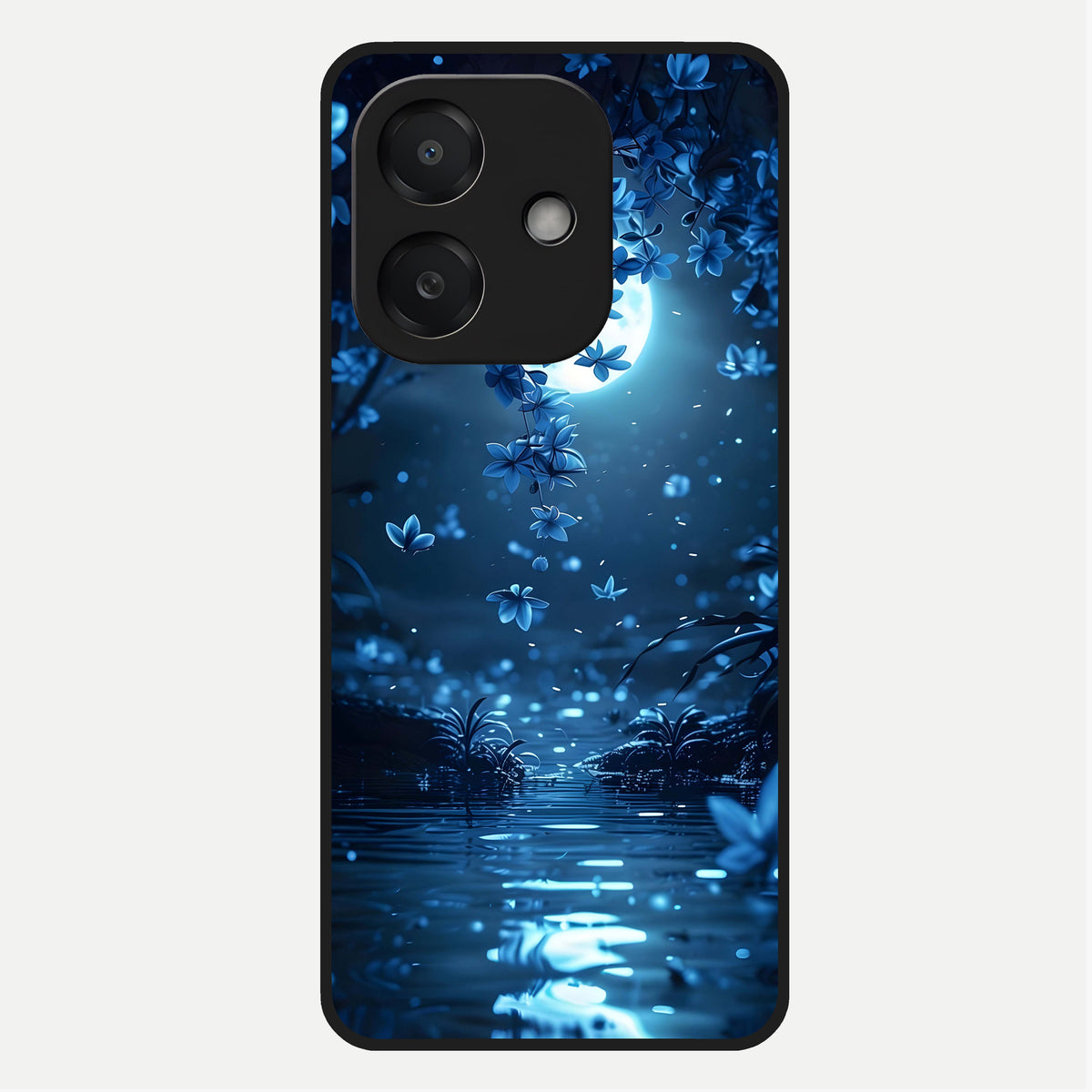  Moonlight Petal Dream Glass Case For Oppo A3x 5G back cover – full design glossy printed glass finish