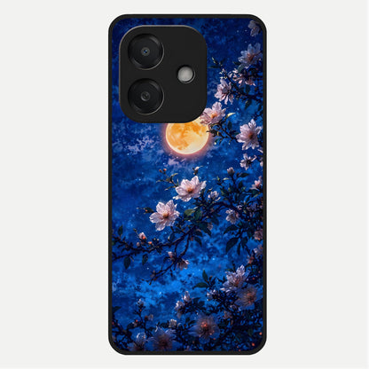  Moonlit Blossoms Night Glass Case For Oppo A3x 5G back cover – full design glossy printed glass finish