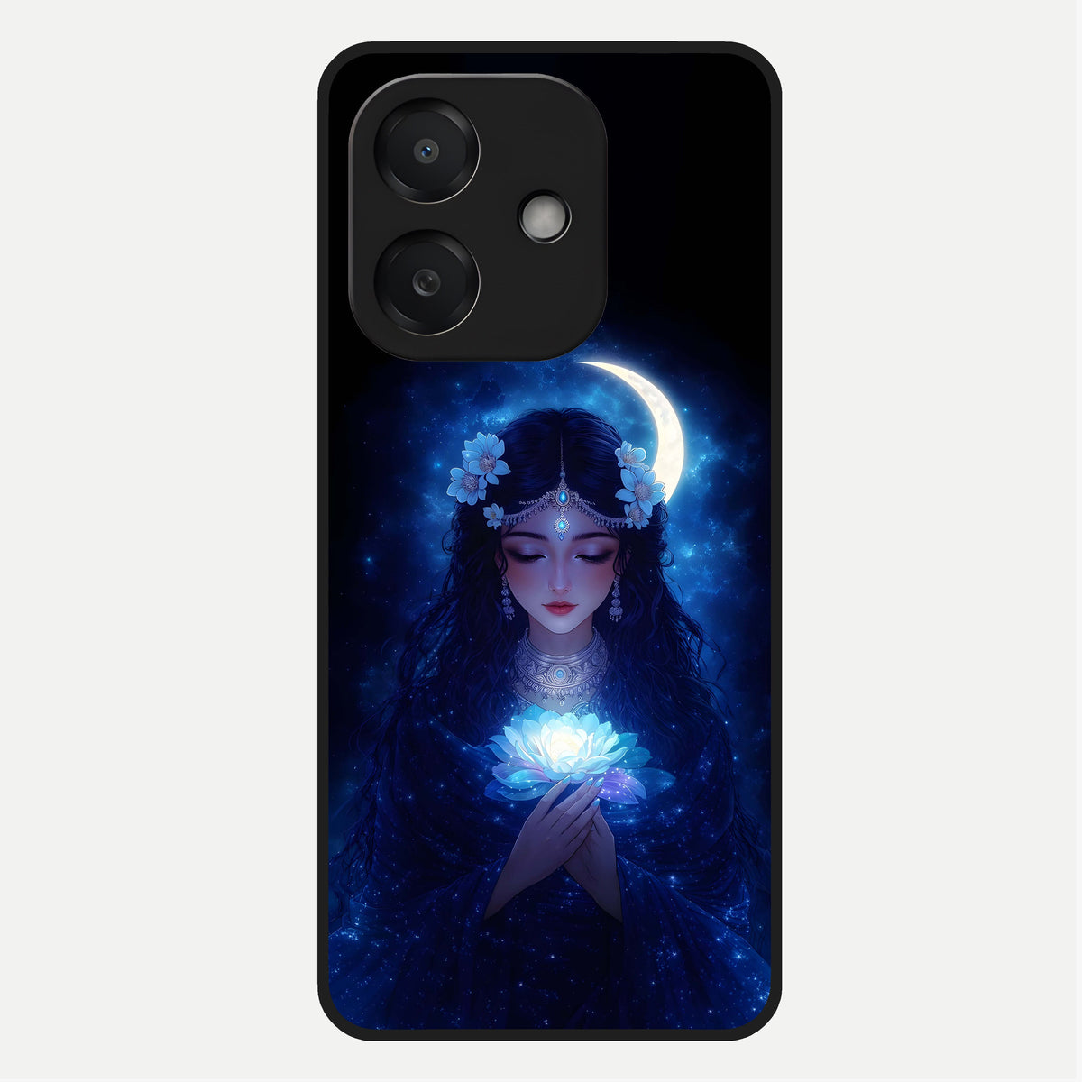  Mystic Moon Queen Glass Case For Oppo A3x 5G back cover – full design glossy printed glass finish