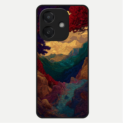  Mystic Valley Light Glass Case For Oppo A3x 5G back cover – full design glossy printed glass finish
