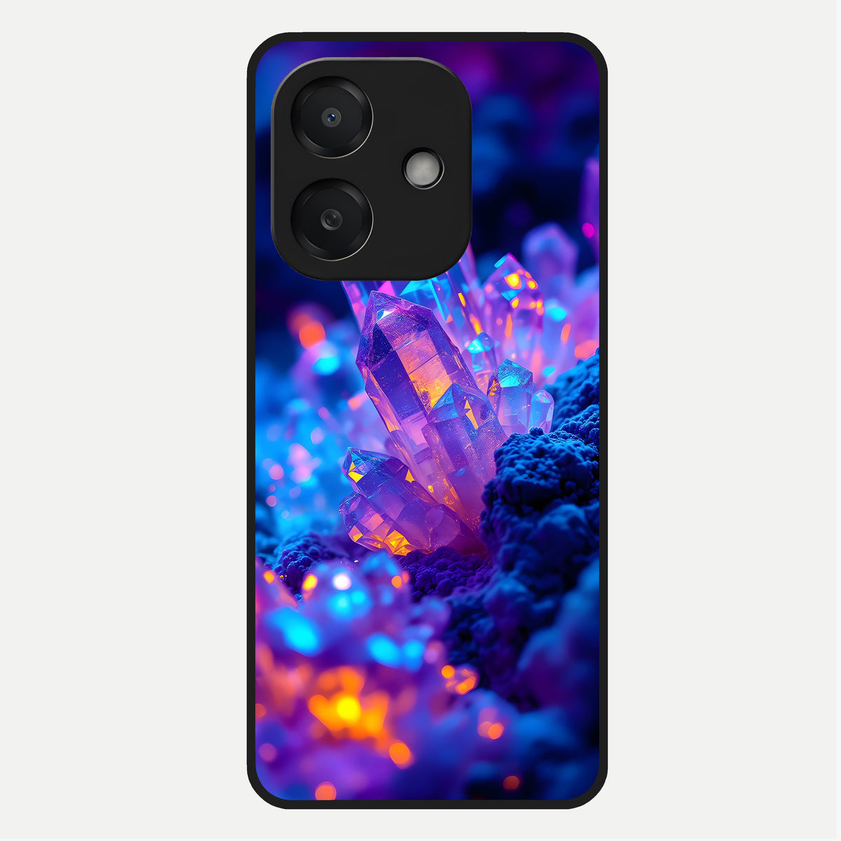  Neon Aura Shards Glass Case For Oppo A3x 5G back cover – full design glossy printed glass finish