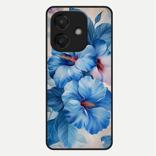  Ocean Hibiscus Grace Glass Case For Oppo A3x 5G back cover – full design glossy printed glass finish