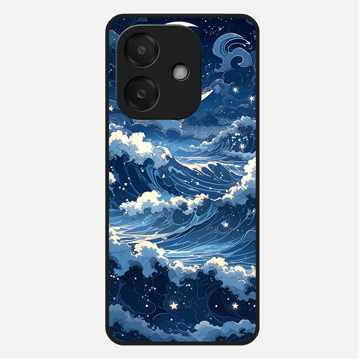  Ocean Moon Waves Glass Case For Oppo A3x 5G back cover – full design glossy printed glass finish