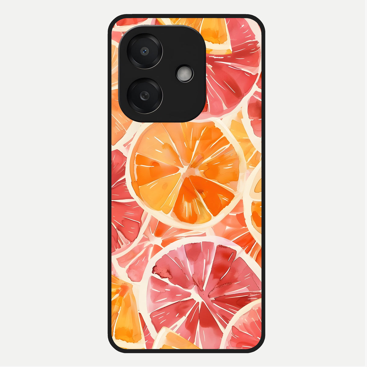  Orange Fruits Pattern Glass Case For Oppo A3x 5G back cover – full design glossy printed glass finish