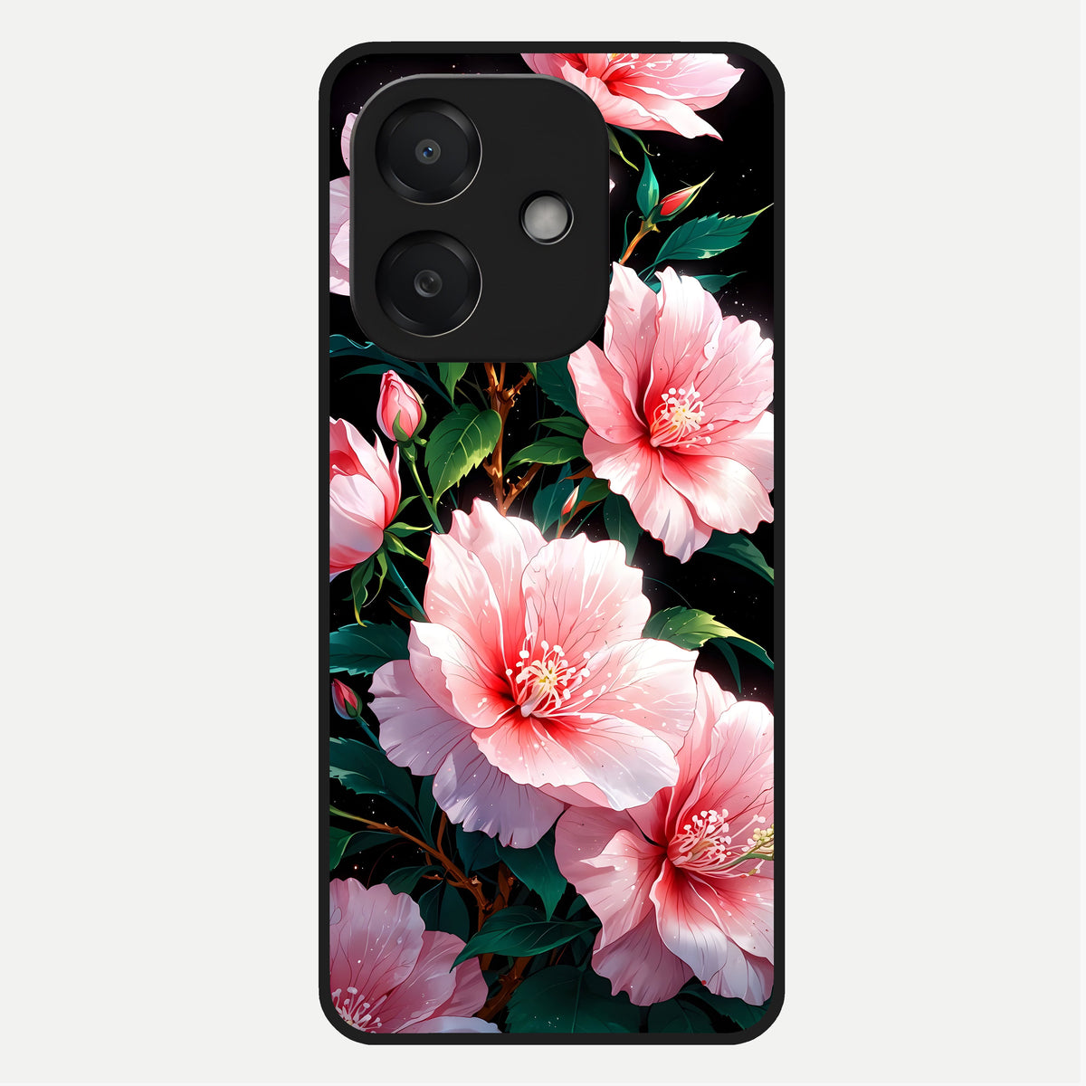  Peach Flower Glass Case For Oppo A3x 5G back cover – full design glossy printed glass finish