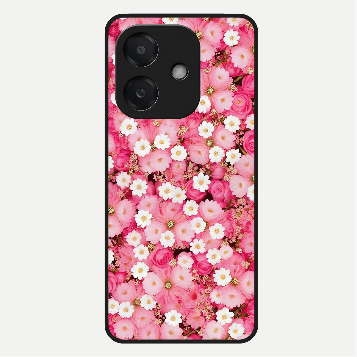  Pink Daisy Bliss Glass Case For Oppo A3x 5G back cover – full design glossy printed glass finish