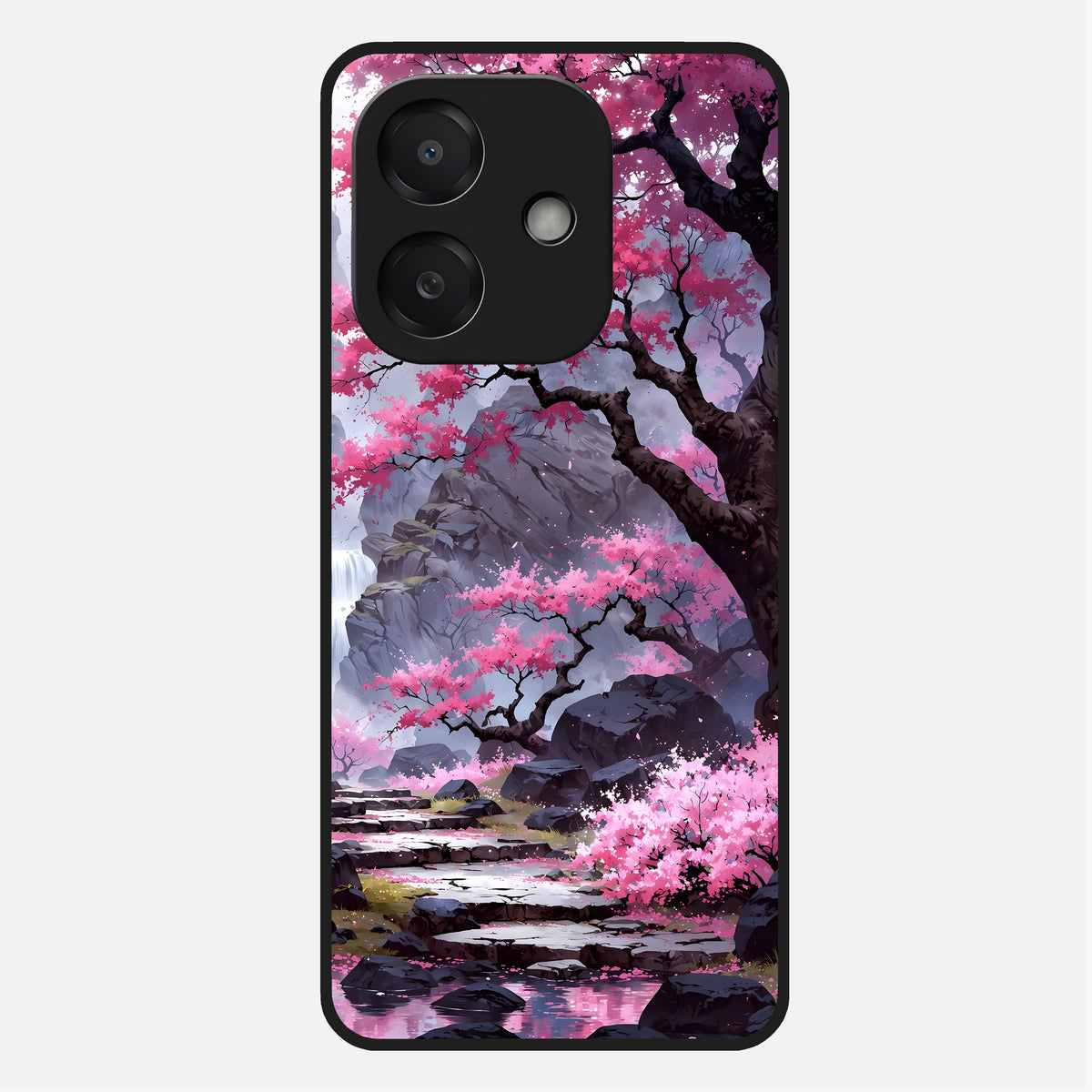  Pink Sunflower Glow Glass Case For Oppo A3x 5G back cover – full design glossy printed glass finish