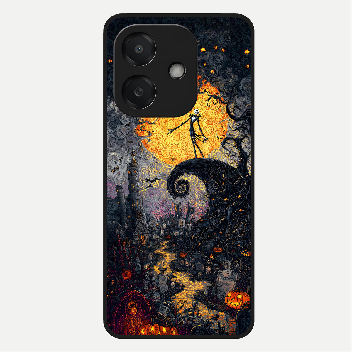  Pumpkin Moonlight Tale Glass Case For Oppo A3x 5G back cover – full design glossy printed glass finish