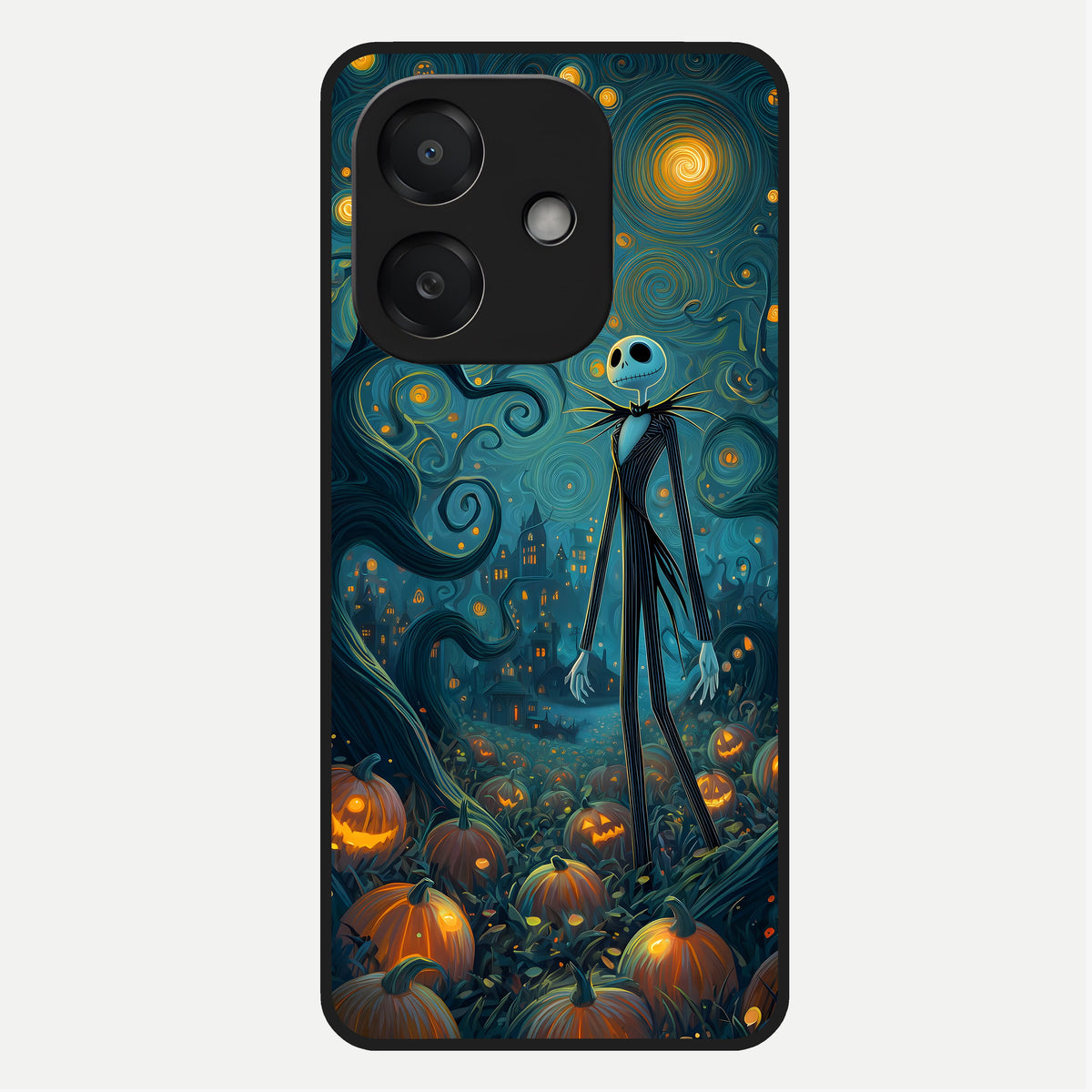  Pumpkin Moon Night Glass Case For Oppo A3x 5G back cover – full design glossy printed glass finish