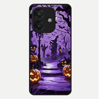  Pumpkin Patch Halloween Glass Case For Oppo A3x 5G back cover – full design glossy printed glass finish