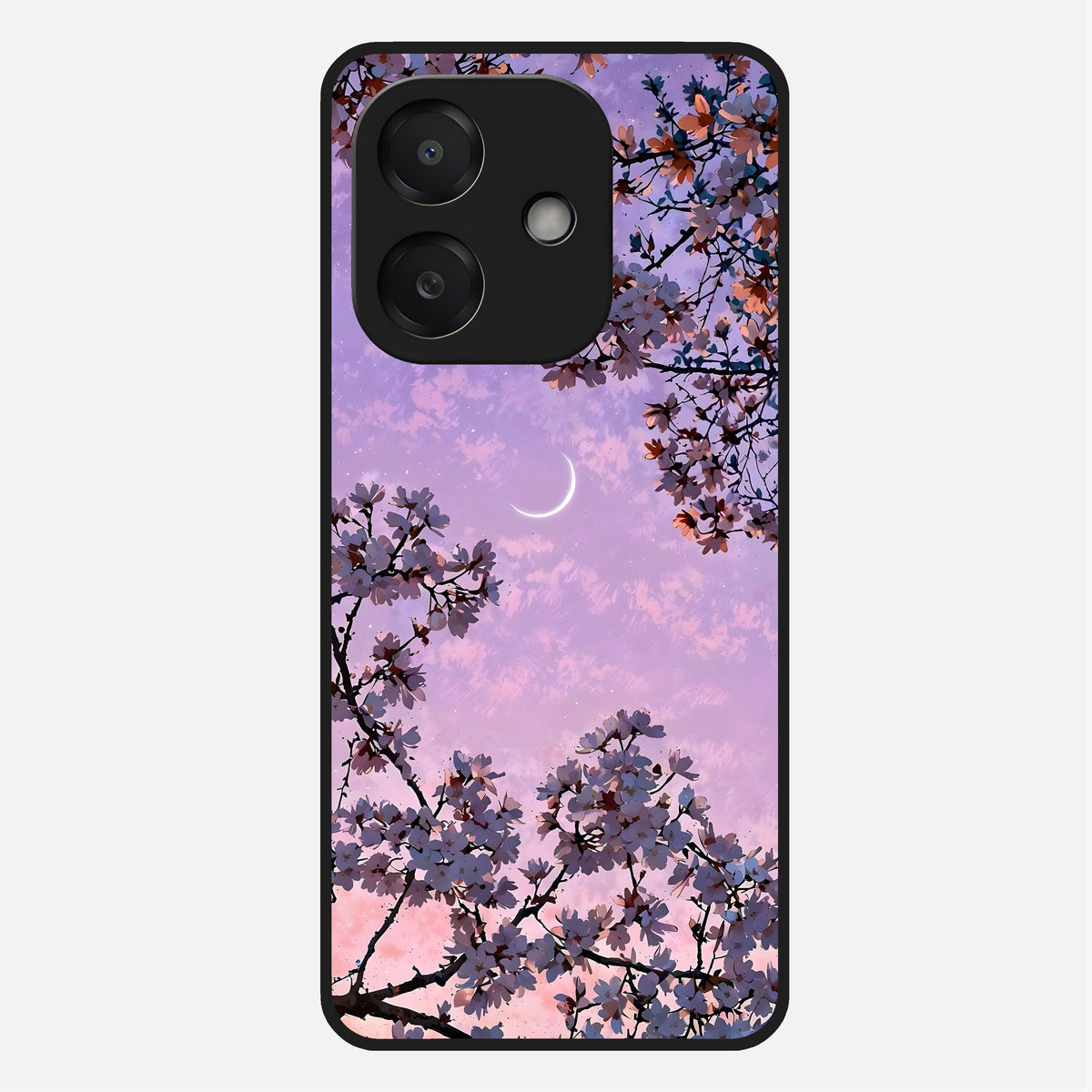  Purple Serenity Moon Glass Case For Oppo A3x 5G back cover – full design glossy printed glass finish