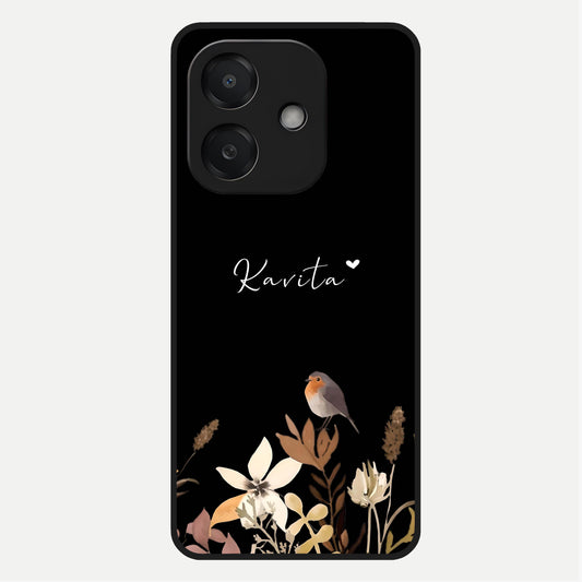  Quiet Garden Tune Custom Name Glass Case For Oppo A3x 5G back cover – full design glossy printed glass finish