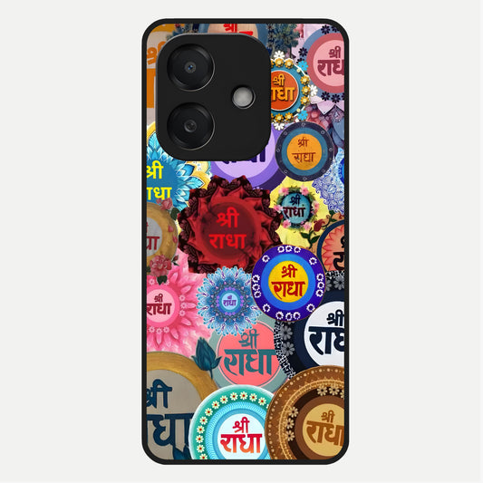  Radha Divine Bloom Glass Case For Oppo A3x 5G back cover – full design glossy printed glass finish