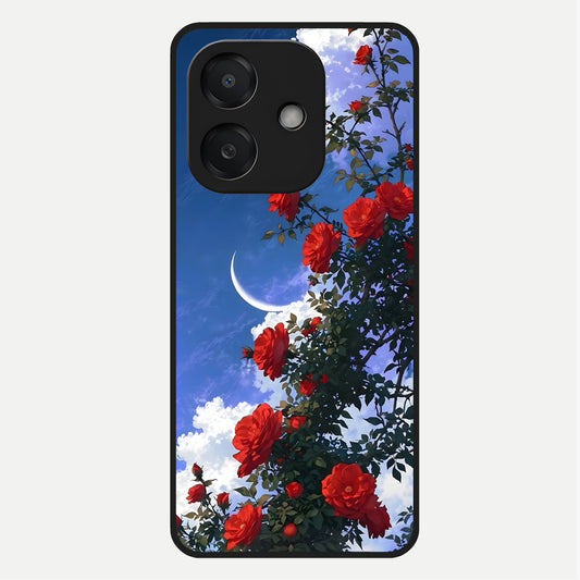  Rose Drift Flowers Glass Case For Oppo A3x 5G back cover – full design glossy printed glass finish